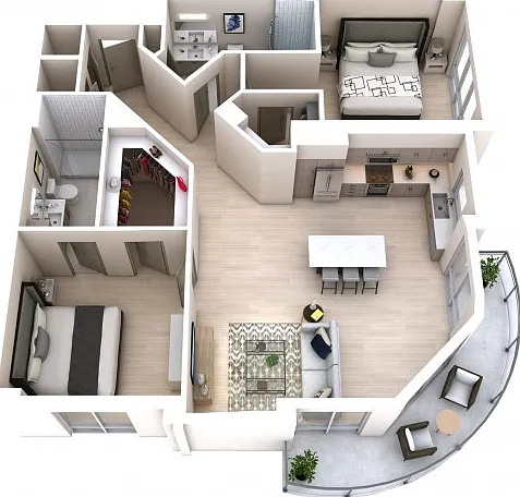 Two Bedroom Two Bath (1,127) Two Bedroom Two Bath (1,127)