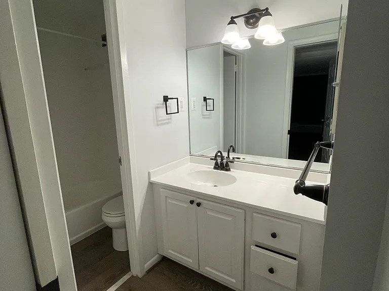 Updated bathroom with separate door for the shower.
