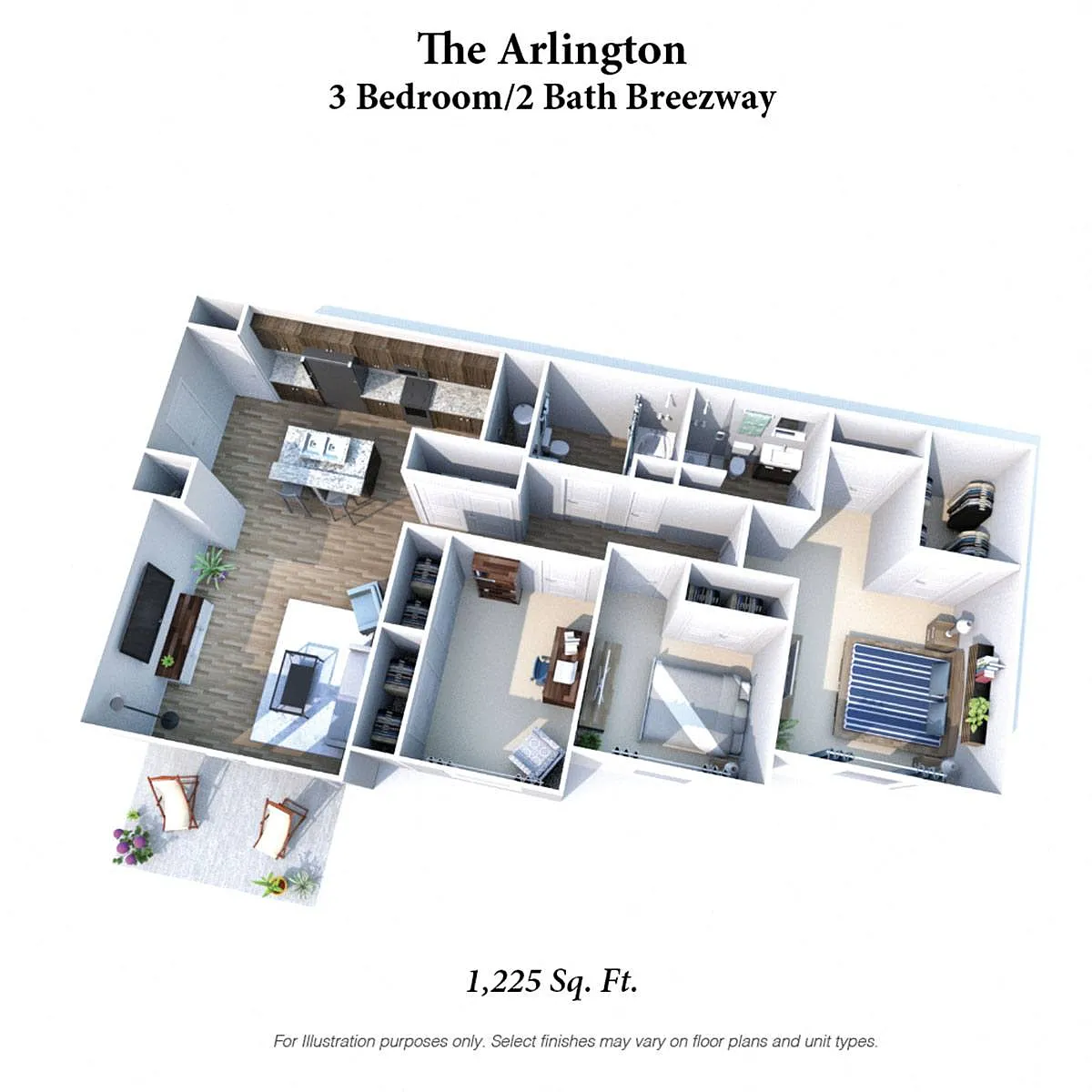 Floor plan The Arlington: 3 Bed, 2 Bath