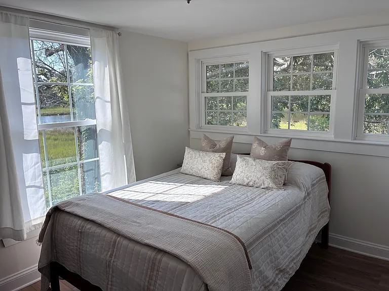 Bedroom #1 with view towards tidal wetlands