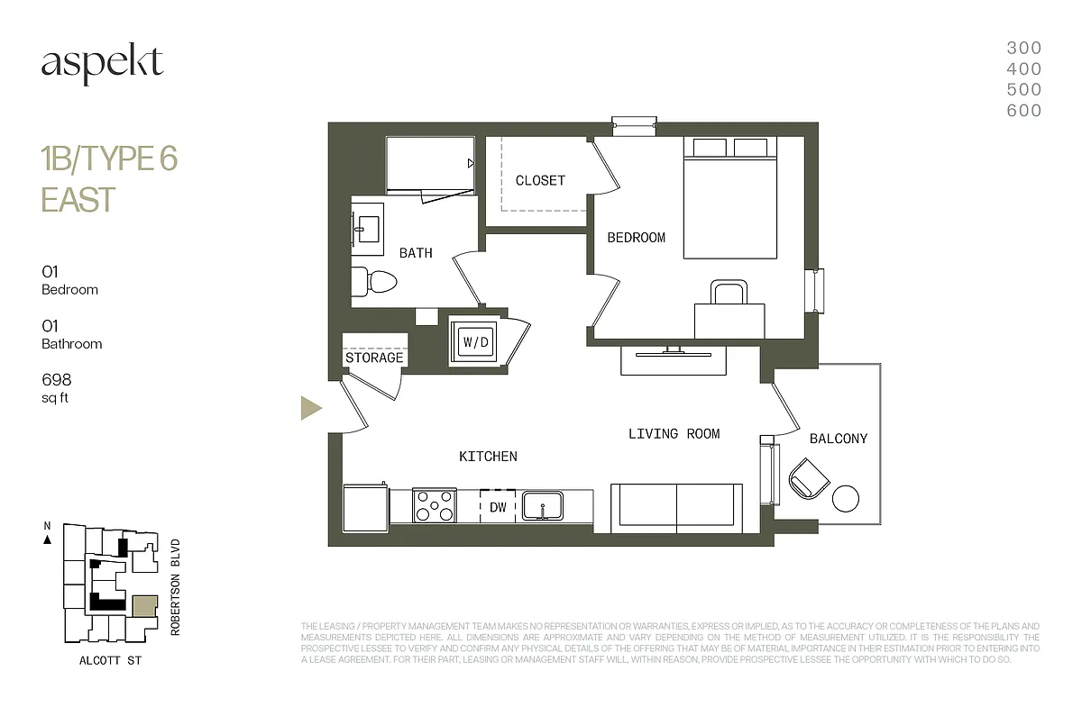 Floor plan 1B TYPE 6 EAST