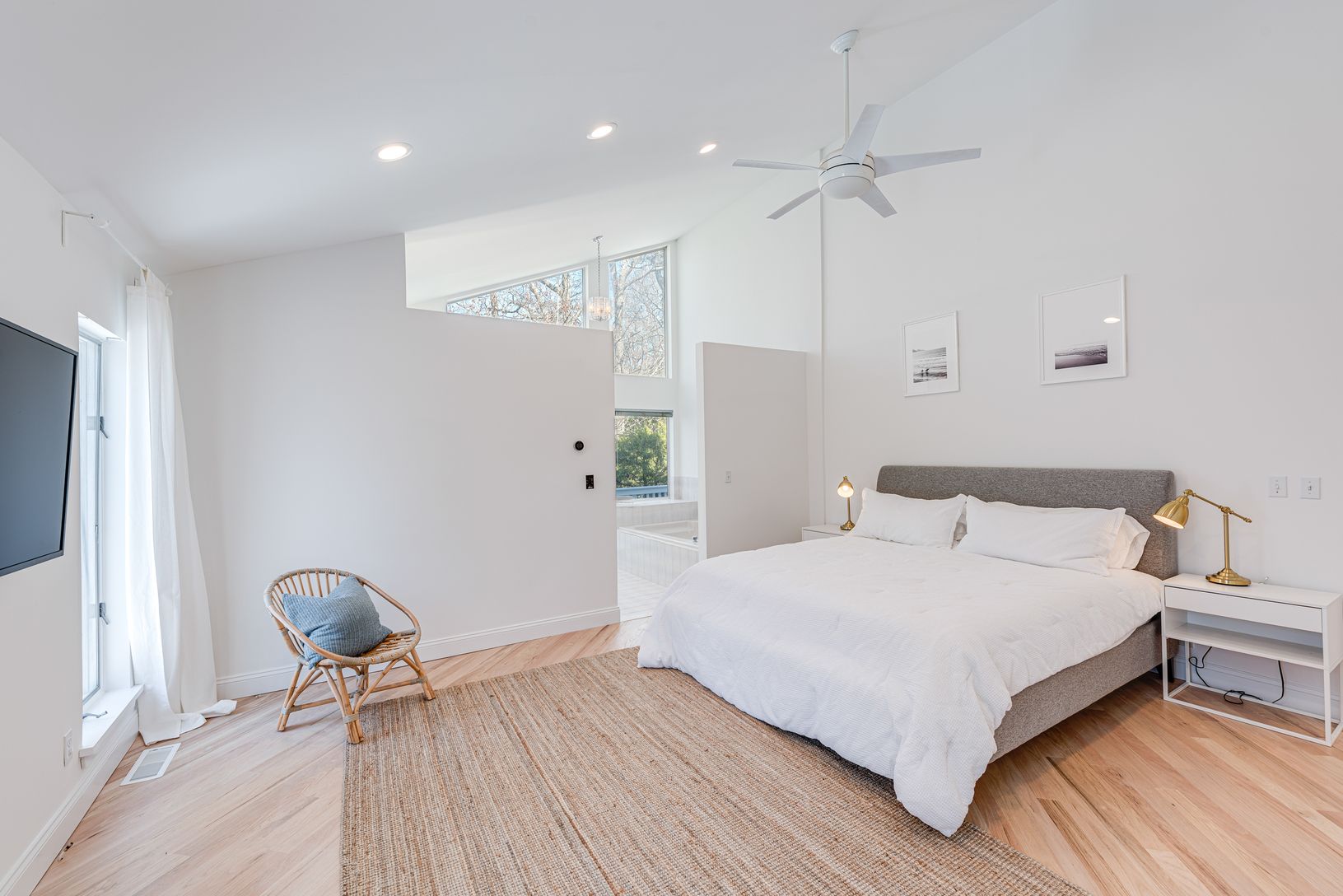  Primary suite on the first floor with open bathroom