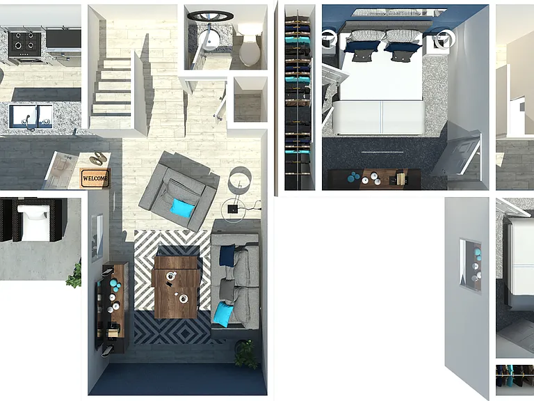 2 Bedroom Townhome 3D (1) 2 Bedroom Townhome 3D (1)