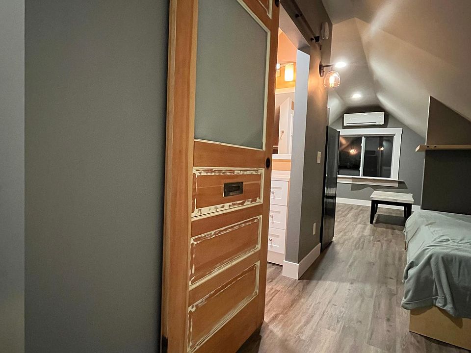Sliding barn door on the bathroom