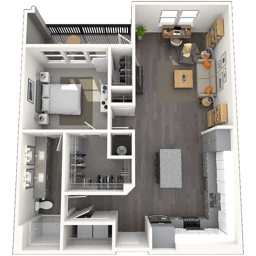 Floor plan A4.1 1x1 944-946 SF