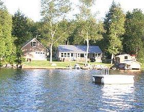 House and garage from lake