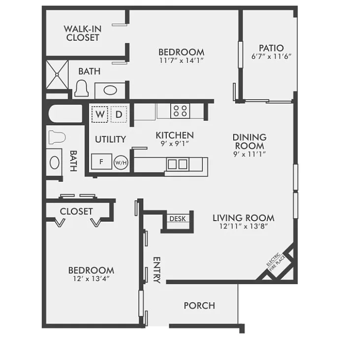 Floor plan Baldwin 2A