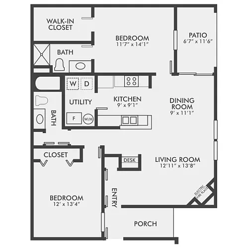 Floor plan Baldwin 2A