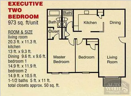 Floor plan Two Bedroom Executive
