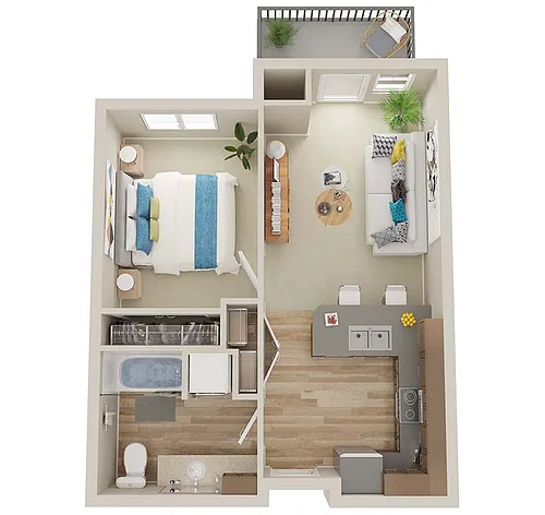 Floor plan 1X1 - B6
