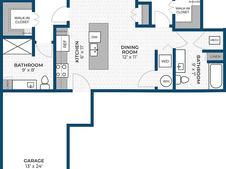 Floor Plan 2B | Seasons at Elgin | Apartments in Elgin, IL Floor Plan 2B | Seasons at Elgin | Apartments in Elgin, IL