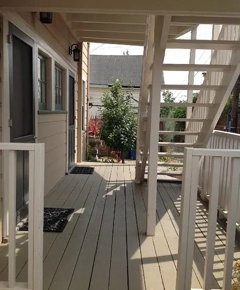 Stairs to upper deck.