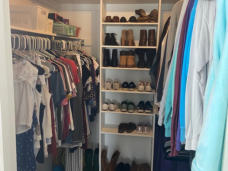 Primary Bedroom walkin closet. Private space for occupant of primary bedroom.