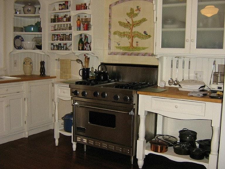 Viking stove and sink area