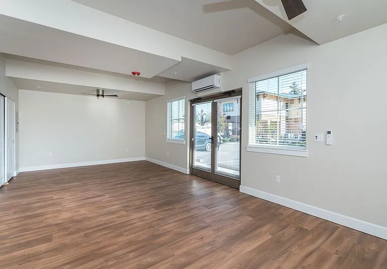 Studio with door to patio