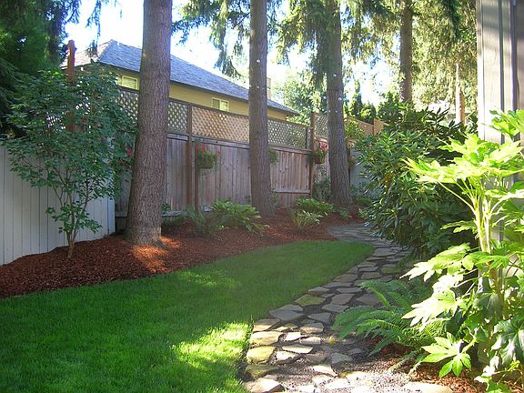 Flagstone pathway to shade garden