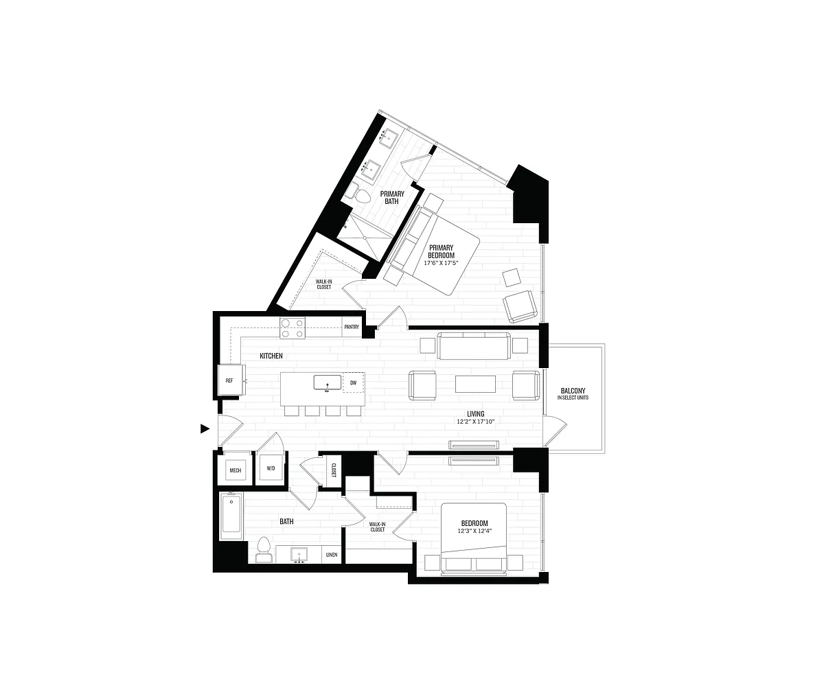 Floor plan 2 Bed/2 Bath-B2