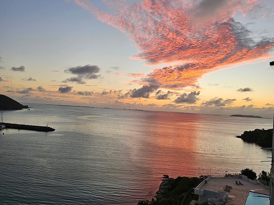 A view of sun setting from the apartment balcony