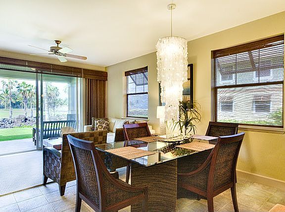 Dining room has ocean views