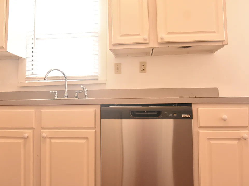 Kitchen with new stainless dishwasher