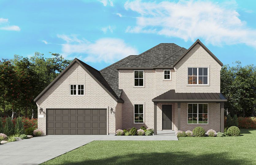 The Lindale, a two-story new home design shown with home exterior FC 202