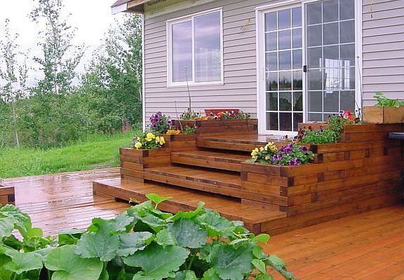 built-in raised beds & decks
