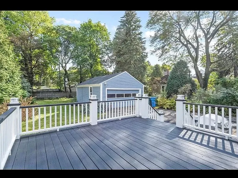 back porch facing the yard 
patio door leading out from the kithen