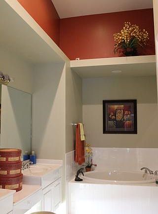 Master bathroom with large tub and walk in shower.