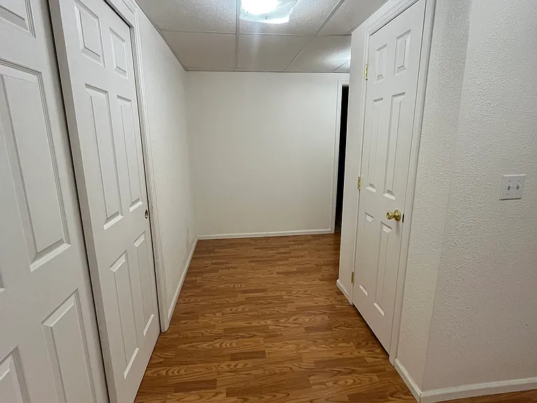 HVAC/storage closets & hallway to 4th bedroom and bathroom