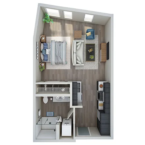Floor plan Studio - MFTE - D