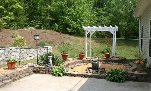 Fountain and Lights in Yard