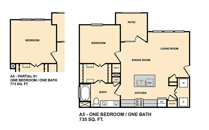 Floor plan A5 - 1 Bedroom