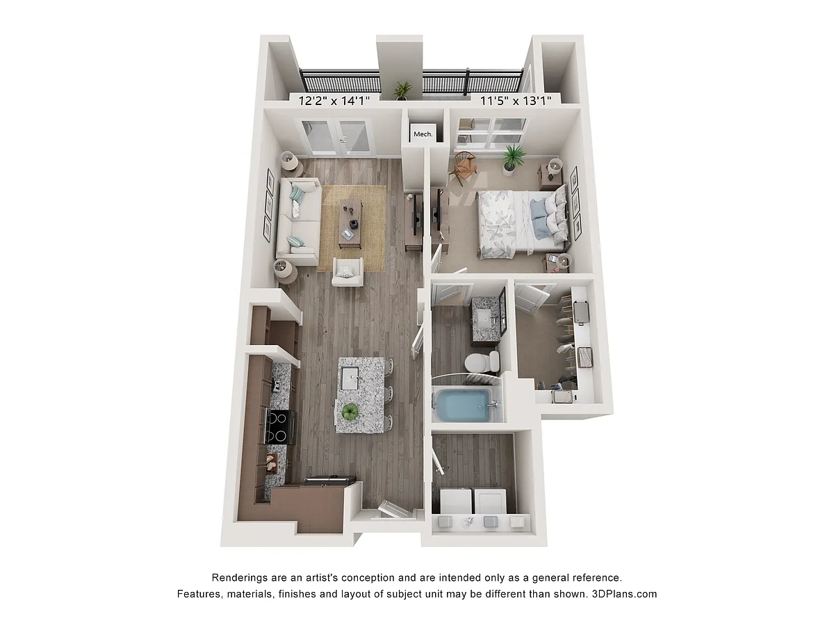 Floor plan The Hemlock -patio balcony