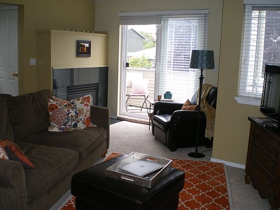 Main floor w/ gas fireplace and deck