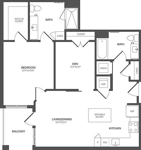 Floor plan Jr 2 Bed/2 Bath -B09