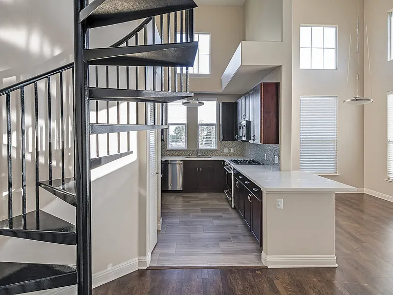 Spiral staircases in select homes