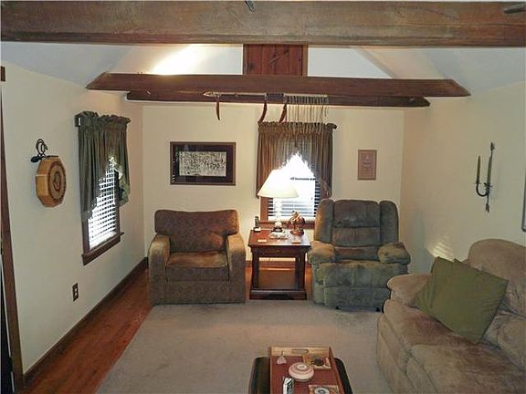 Cathedral ceilings in the living room