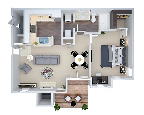 Floor plan 1 Bed (cwa2)