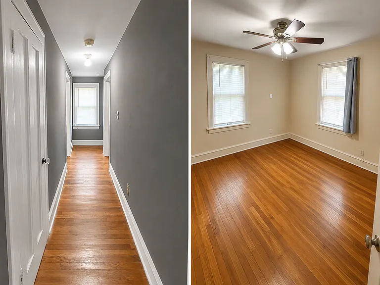 Photo of upstairs hallway and angle of second bedroom.