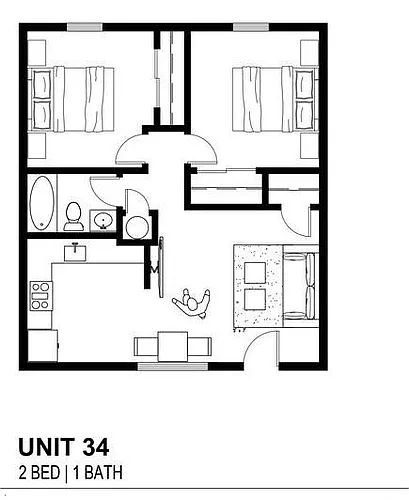 Floor plan 2-Bedrooms