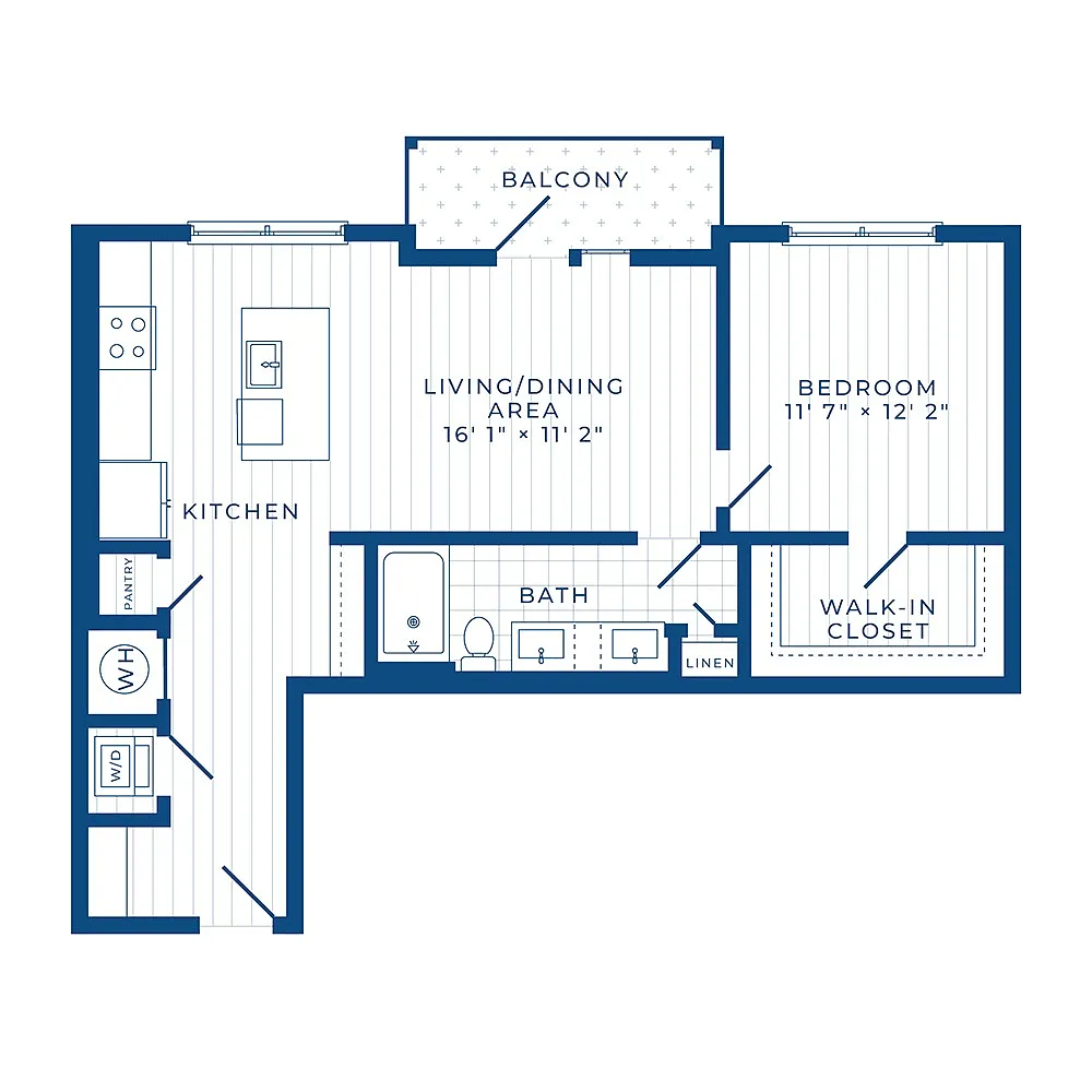 Floor plan A5: 1 Bed 1 Bath