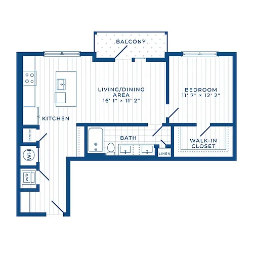 Floor plan A4: 1 Bed 1 Bath