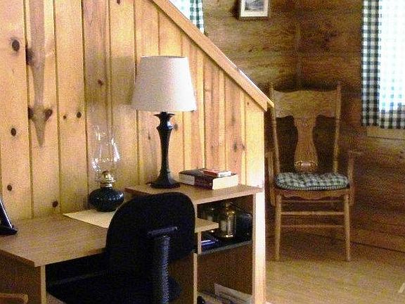 Writing desk with lamp