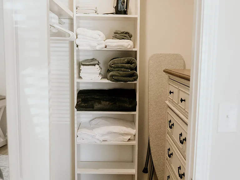 Relax with plush linens and fluffy towels, thoughtfully stocked for a comfortable and hassle-free stay