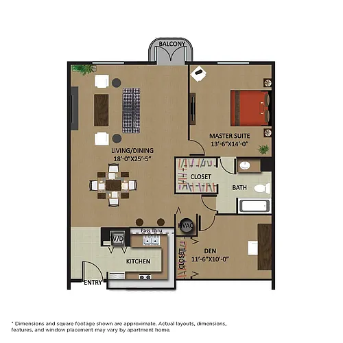 Floor plan Hibiscus 1/1 Den