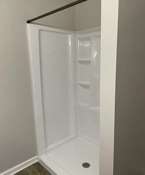 New fiberglass shower