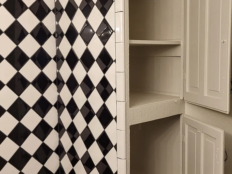 Tons of storage space in bathroom!