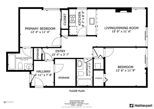 Floor plan 2 Bed 2 Bath B