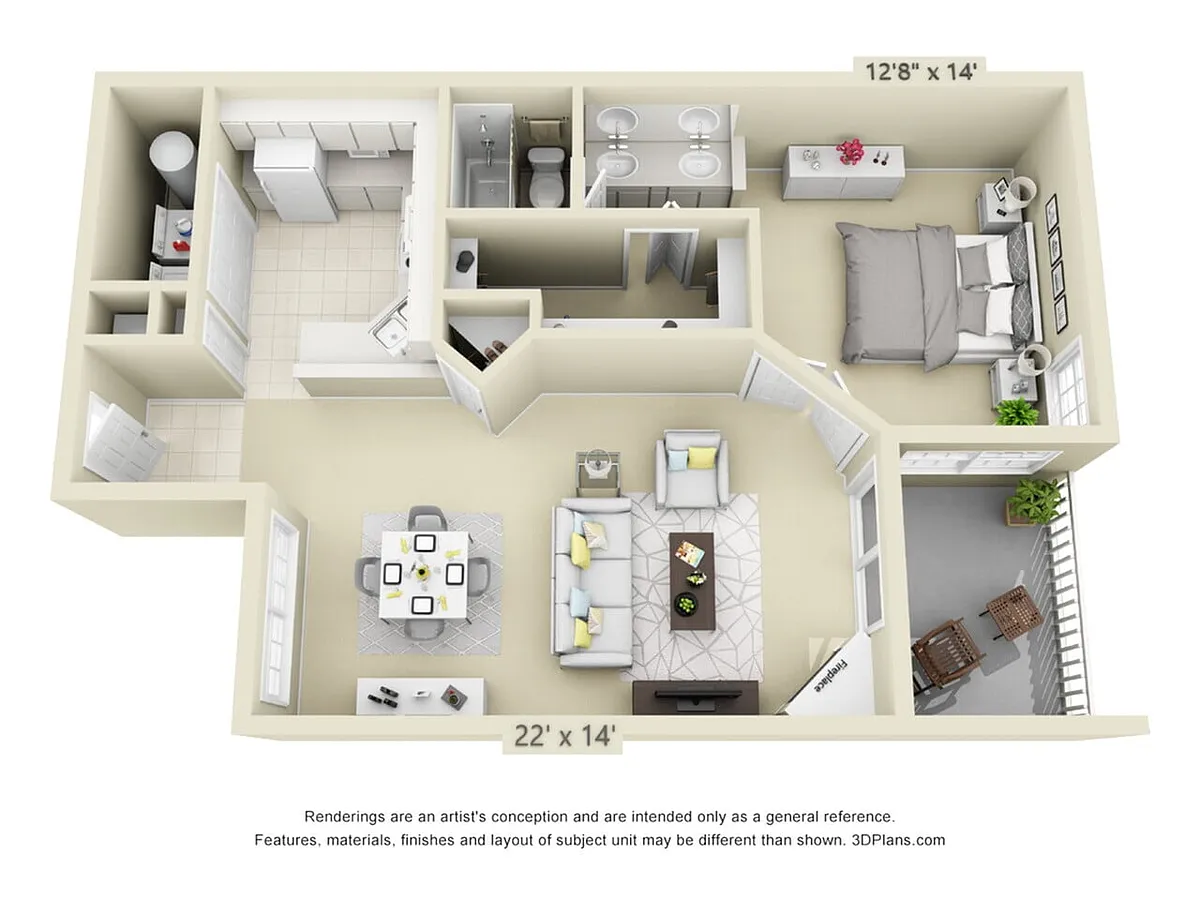 Floor plan 1b Luxe