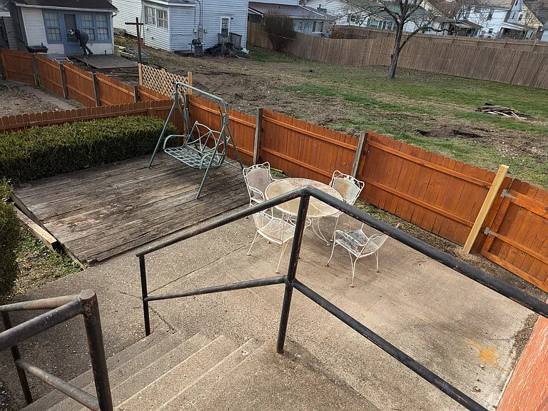 Back yard from the entrace.